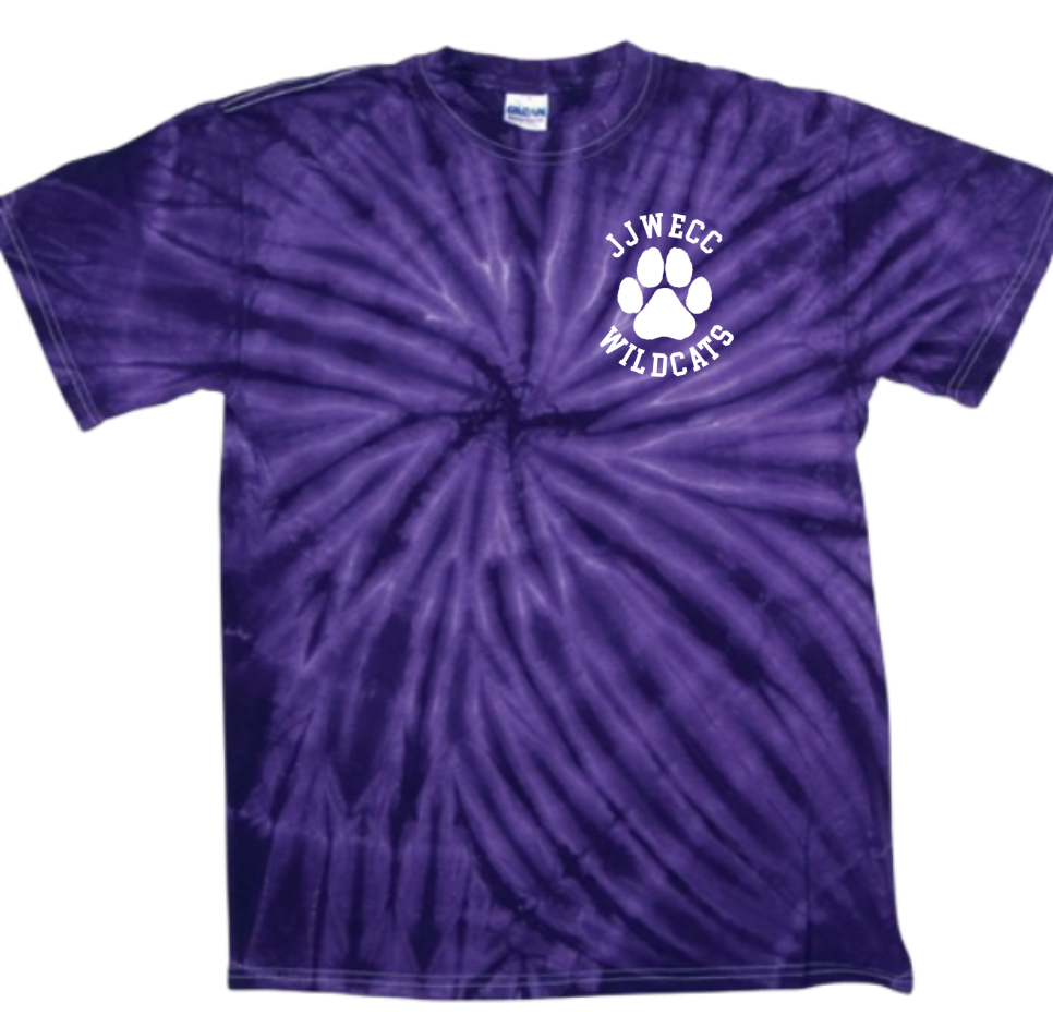 Tie-Dye Tshirt with JJWECC Tiger Paw