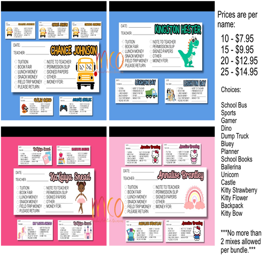 Customized School Envelopes