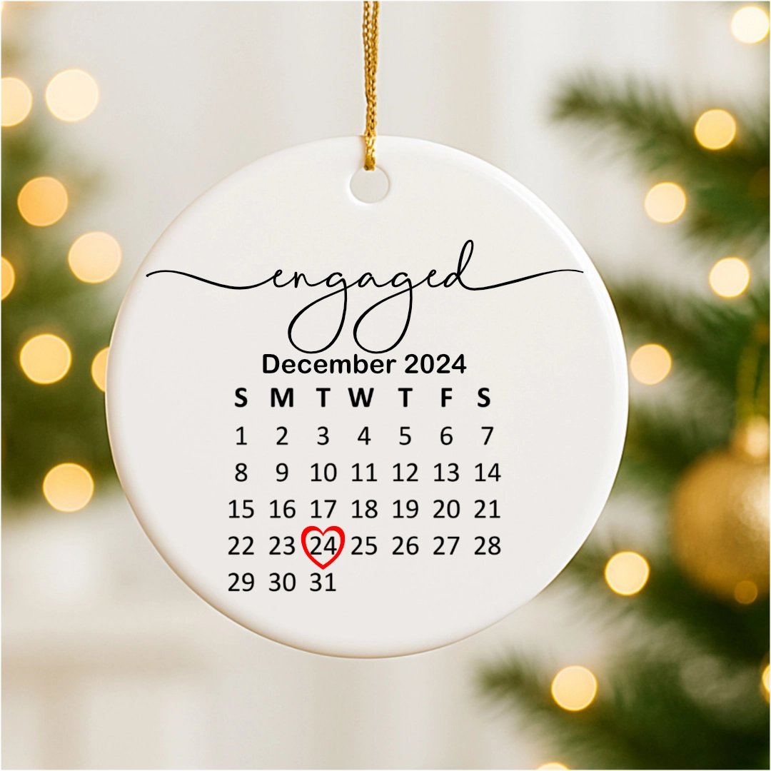 Custom First Year Engagement Ornament